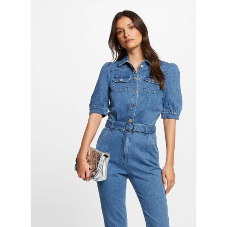 PCHICA - Tuta con collo a camicia in jeans | Blu