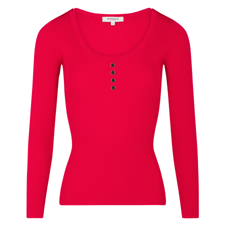 Maglione con scollo ballerina in filato misto | Rosa