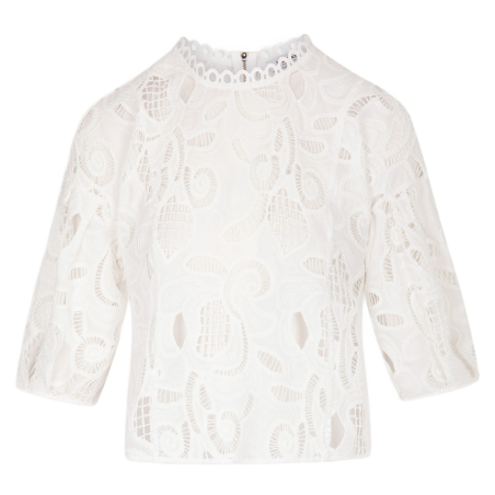 OCHIMIN - Blusa a maniche corte ricamata | Bianco