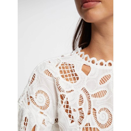 OCHIMIN - Blusa a maniche corte ricamata | Bianco