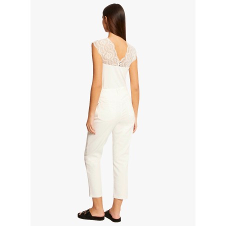 DELO - Top a maniche corte con pizzo | Bianco