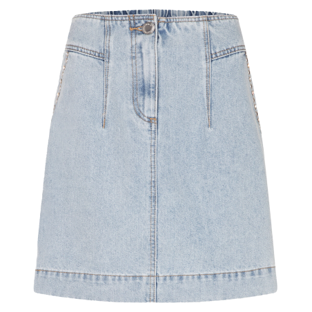 JAQUA - Gonna corta diritta in denim di cotone | Blu