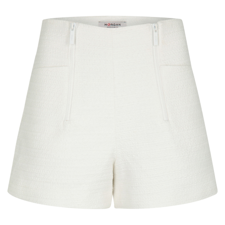 SHIDOLA - Shorts a vita alta in misto cotone | Bianco