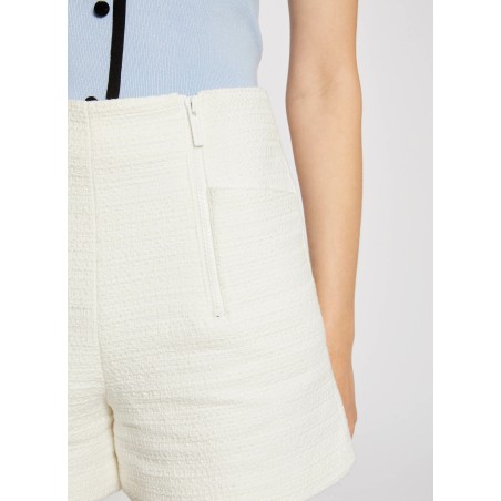 SHIDOLA - Shorts a vita alta in misto cotone | Bianco