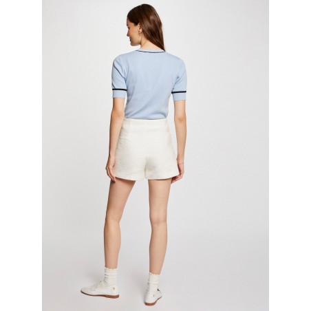 SHIDOLA - Shorts a vita alta in misto cotone | Bianco