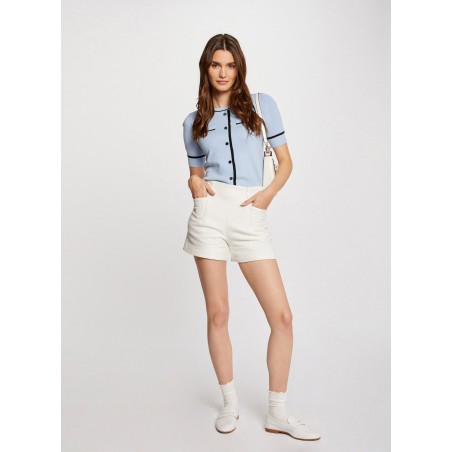 SHIDOLA - Shorts a vita alta in misto cotone | Bianco